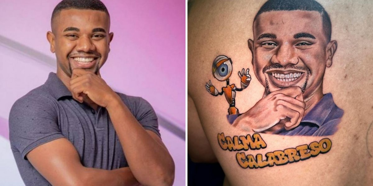 Fã faz tatuagem de Davi nas costas com frase icônica: "Calma calabreso"