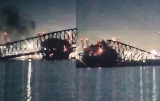 Navio bate em ponte nos Estados Unidos: veja