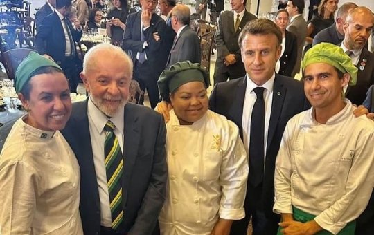 Almoço entre Lula e presidente da França contou com pratos típicos da Bahia