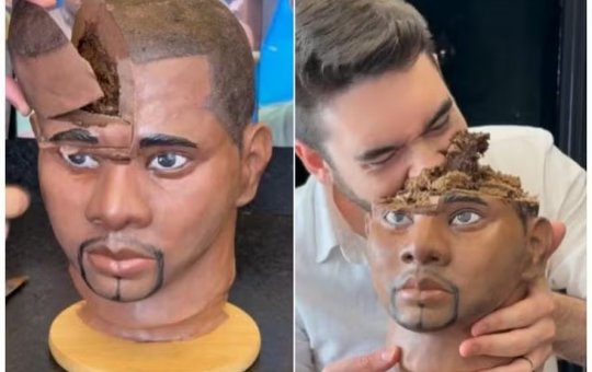 Confeiteiro faz bolo com o rosto de Davi do BBB24