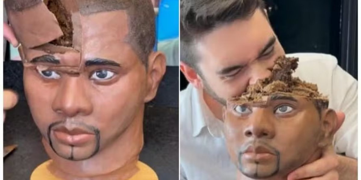 Confeiteiro faz bolo com o rosto de Davi do BBB24