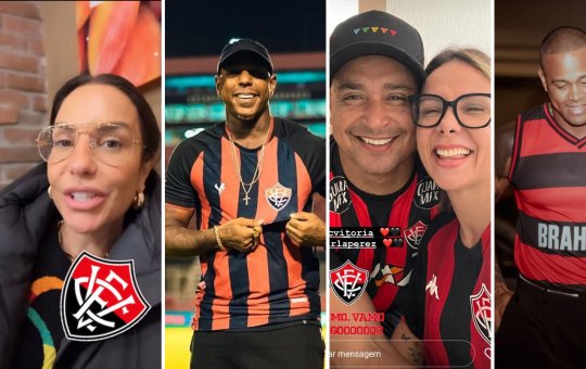 Ivete, Léo Santana, Xanddy Harmonia e Oh Polêmico comemoram título do Vitória