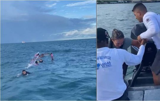 Sete pessoas são resgatadas em alto mar na Baía de Todos os Santos