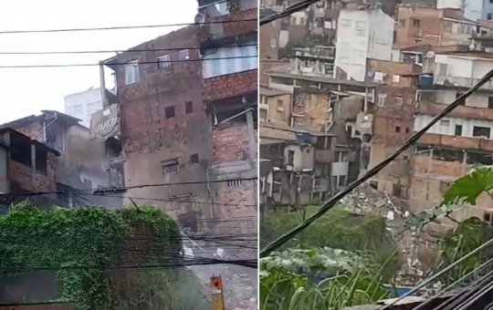 Prédio desmorona no Largo do Tanque, em Salvador