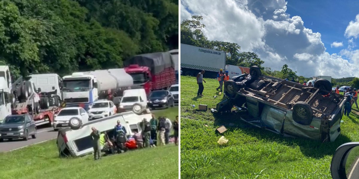 Acidente envolvendo uma van deixa dois feridos na BR-324