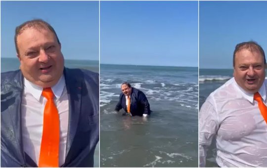 Chef Jacquin entra no mar para reclamar de trajes dos clientes