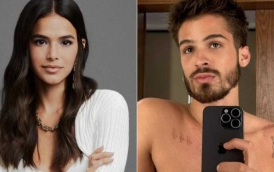 Bruna Marquezine é flagrada no colo de João Guilherme em resenha com amigos