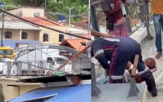 Ponte desaba em Nazaré das Farinhas