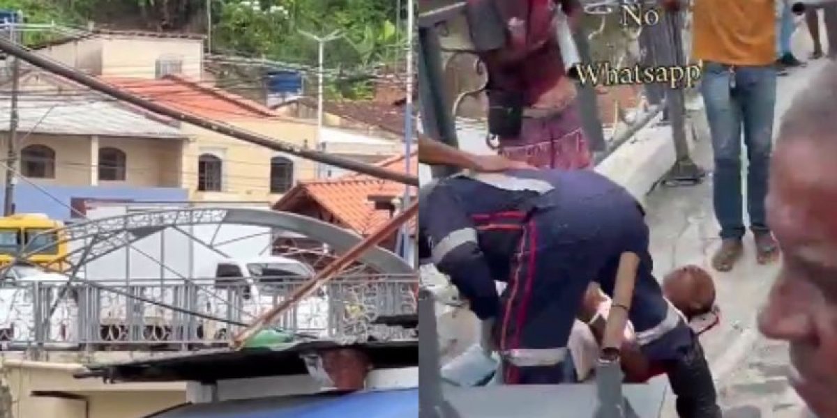 Ponte desaba em Nazaré das Farinhas