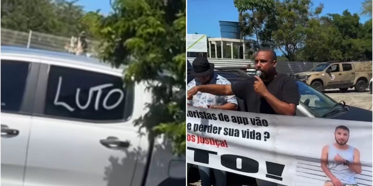 Motoristas de aplicativo realizam protesto após morte de colega