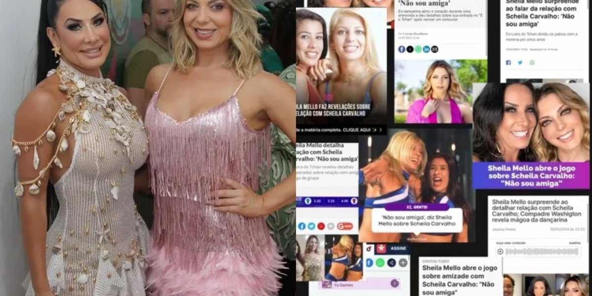 Sheila Mello desabafa sobre boatos de rivalidade com Scheila Carvalho