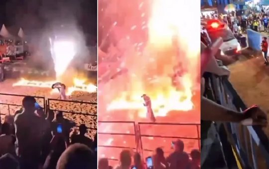 Pessoas ficam feridas após uma explosão em arena de rodeios