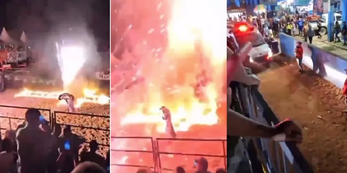 Pessoas ficam feridas após uma explosão em arena de rodeios