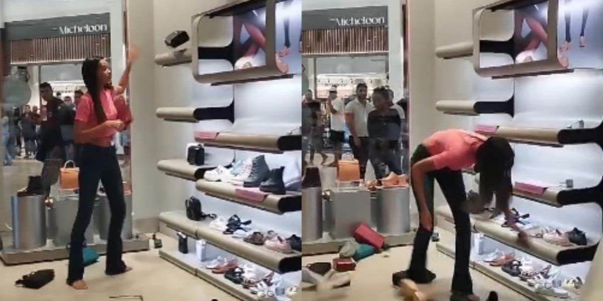 Mulher se revolta e tenta destruir loja em Feira de Santana