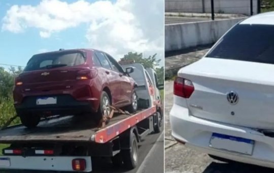 Polícia Militar apreende arma de fogo e carros roubados na BR-324