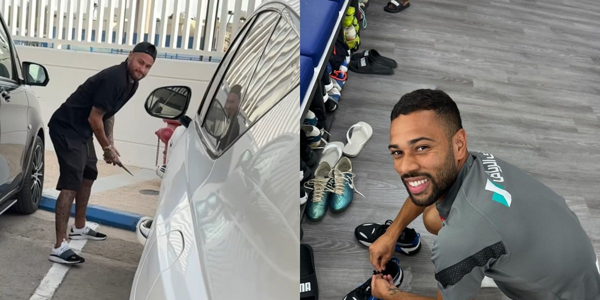 Neymar fura pneus do carro de Renan Lodi em brincadeira polêmica