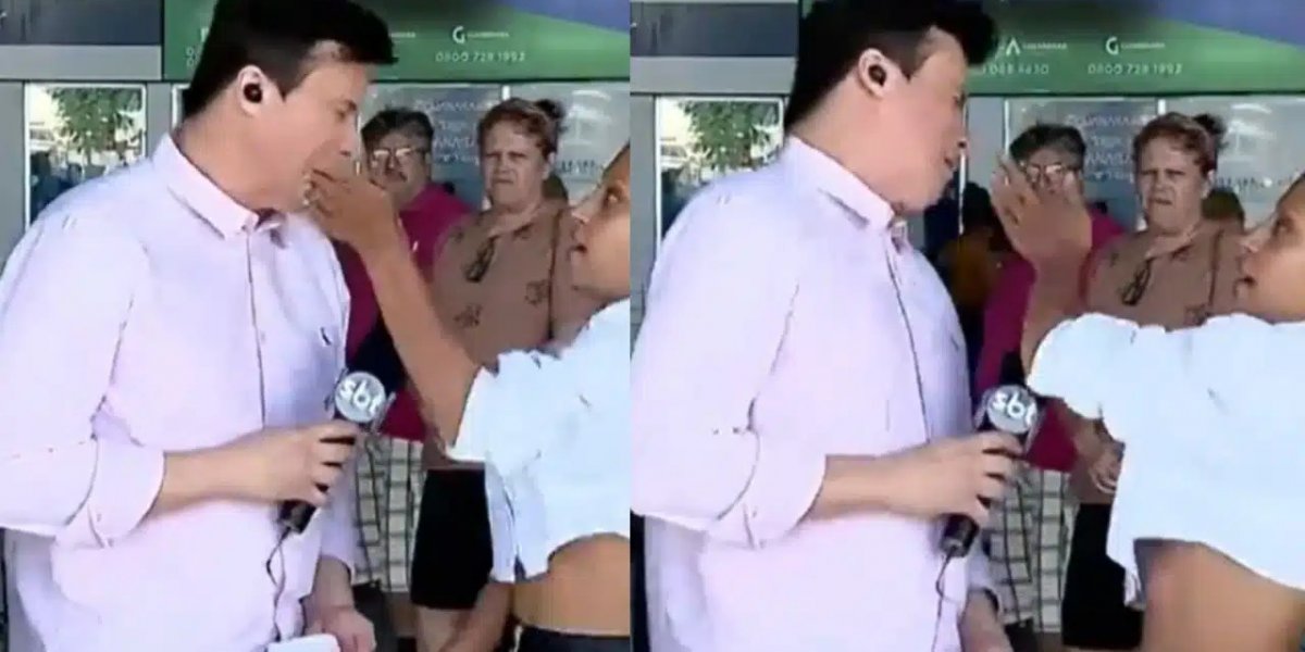 Repórter é agredido por jovem que fez birra após não ganhar celular da mãe; veja