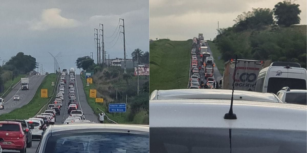 Acidente com quatro carros deixa o trânsito lento na BR 324