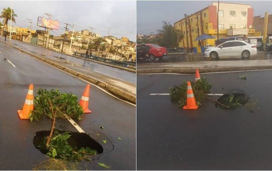 Av. Octávio Mangabeira segue interditada, Sucop avalia restauração