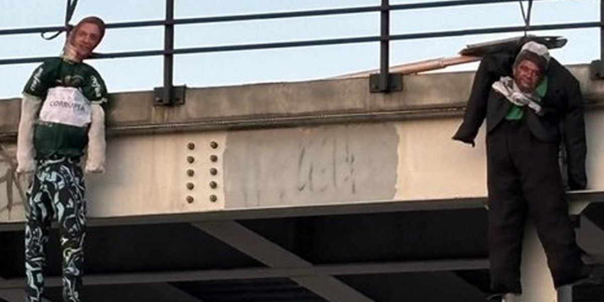 Leila Pereira e Ednaldo Rodrigues são alvos de protesto: Bonecos "Enforcados"