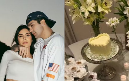 Jade Magalhães mostra detalhes do chá revelação do seu bebê com Luan Santana