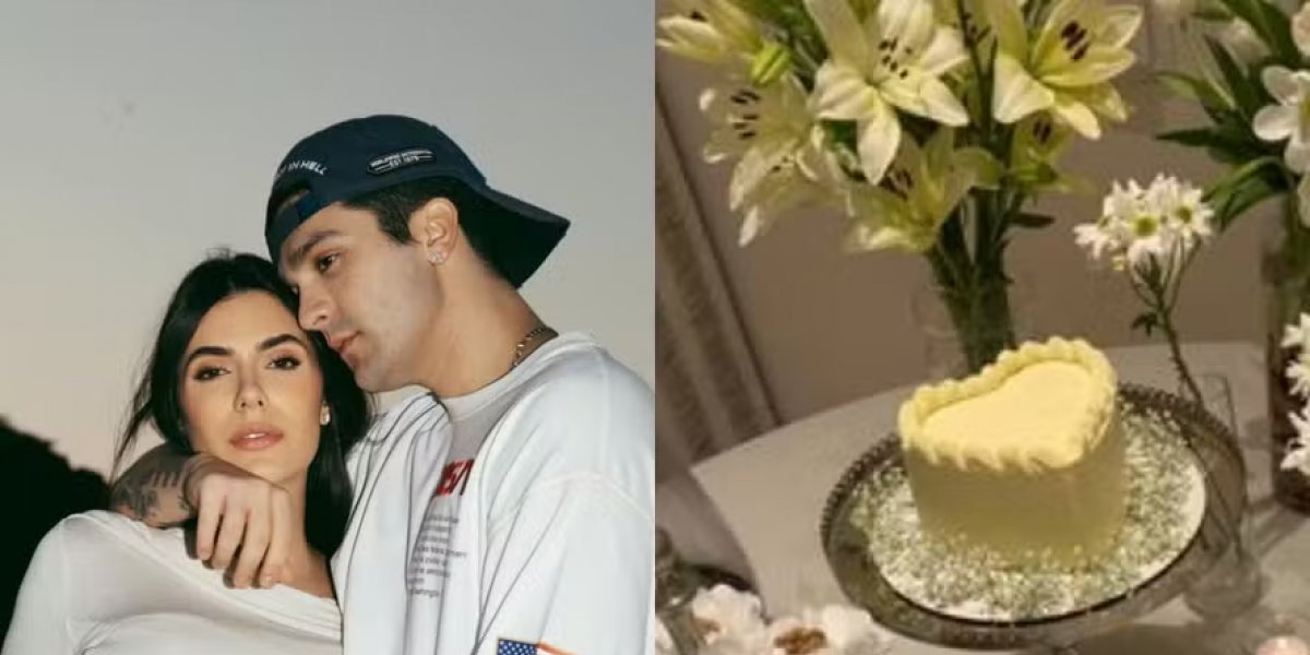 Jade Magalhães mostra detalhes do chá revelação do seu bebê com Luan Santana