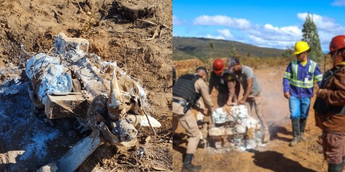 Motor de avião é encontrado 50 anos após acidente em Rio Pardo de Minas