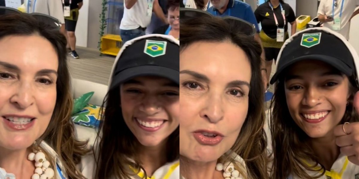 Fátima Bernardes encontra Rayssa Leal em Paris