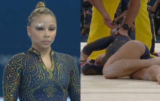 Flávia Saraiva celebra bronze olímpico após incidente nas barras assimétricas