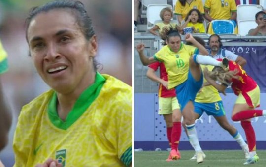 Marta é expulsa de jogo e sai aos prantos