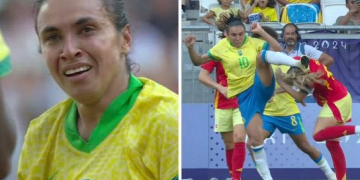 Marta é expulsa de jogo e sai aos prantos