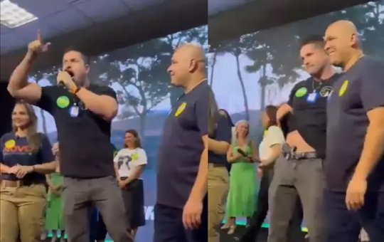 Pré-candidato a vereador do PL mostra arma durante convenção do partido