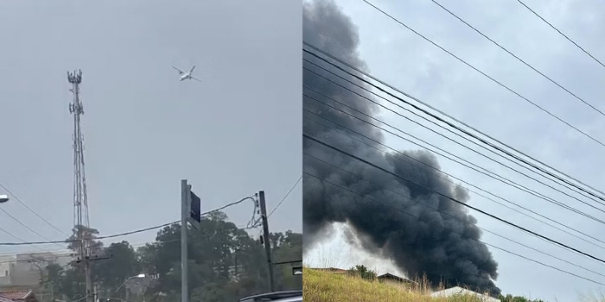 Avião cai em área residencial no interior de São Paulo