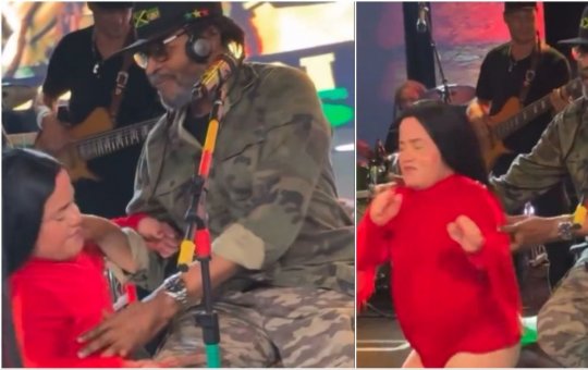 Edson Gomes expulsa influenciadora durante show em festa de Carlinhos Maia