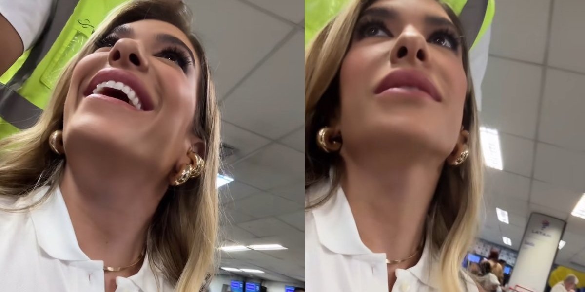 Lore Improta aparece de cadeira de rodas em aeroporto