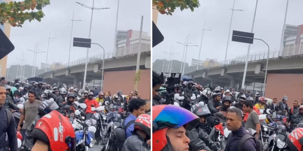 Motoboys e motoristas por aplicativo fazem protesto após morte de colega