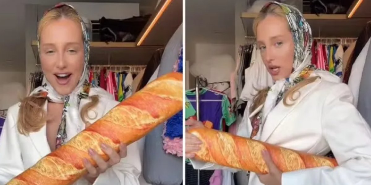 Malu Borges compra bolsa em formato de pão que custa R$8 mil