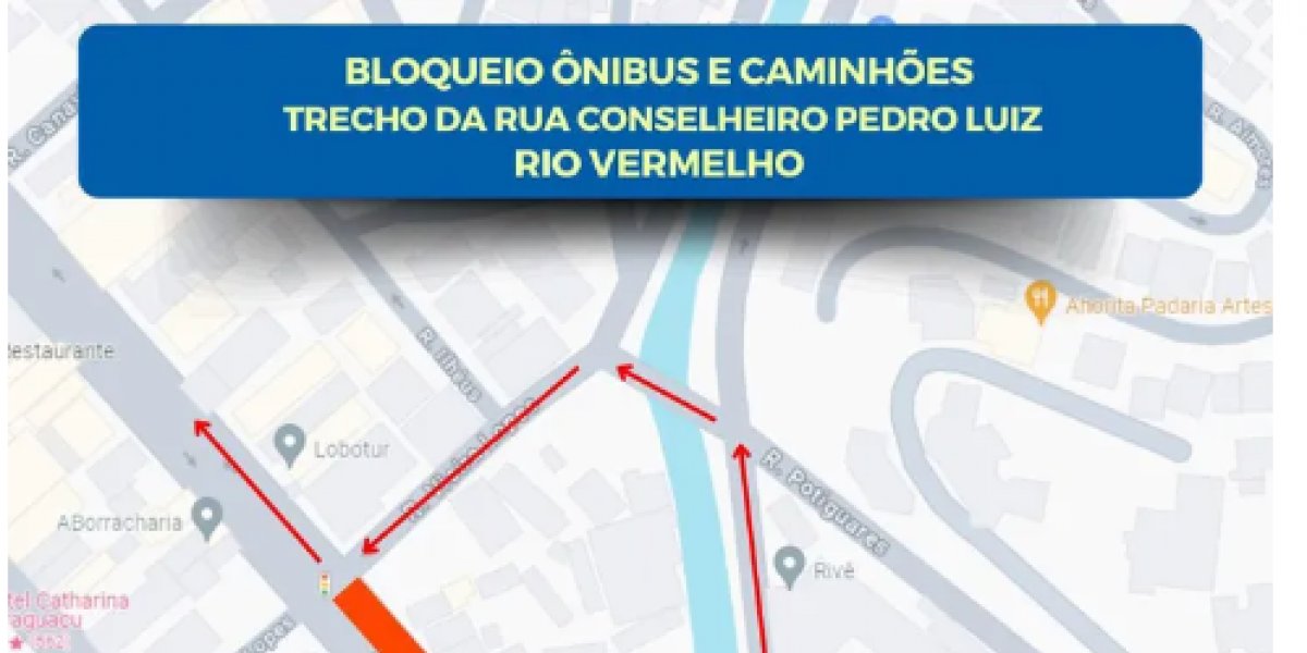 Trânsito no Rio Vermelho é impactado por interdição para obras