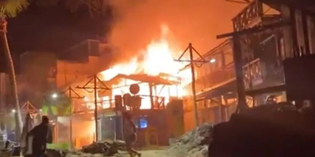 Incêndio atinge Morro de São Paulo e destrói comércios