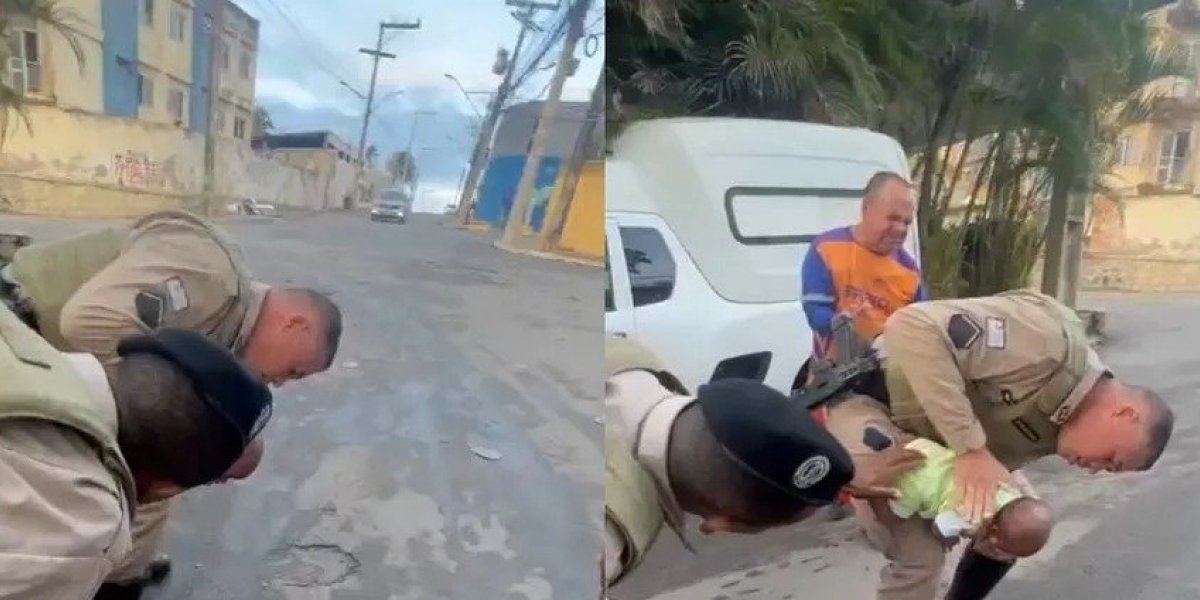 Policiais militares salvam recém-nascido de engasgo; veja vídeo