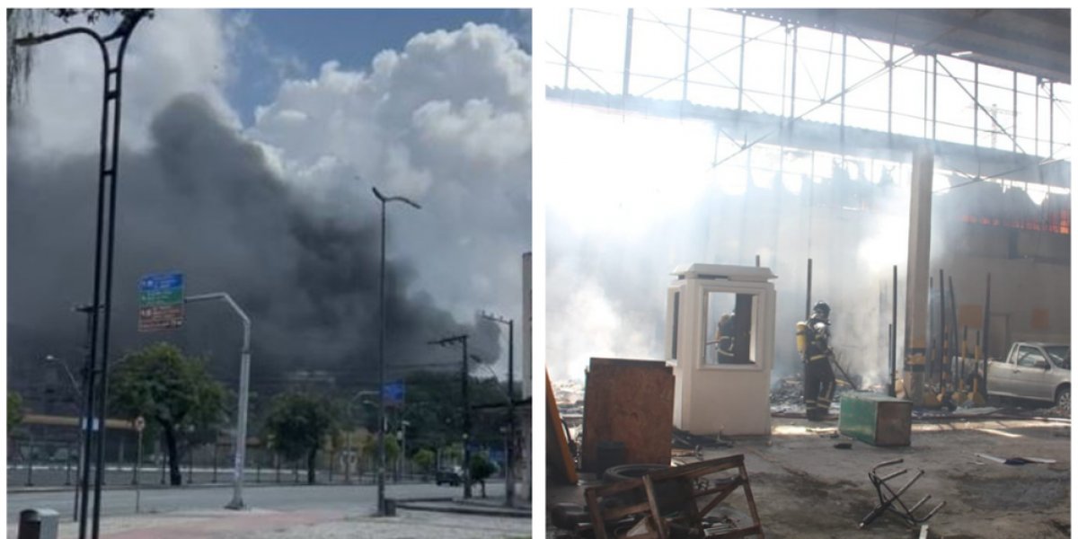 Incêndio assusta populares no bairro do Comércio em Salvador