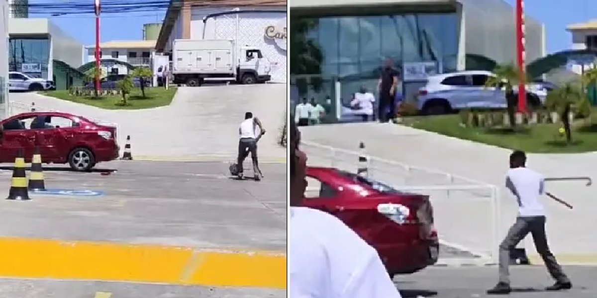 Funcionário de farmácia entra em surto e destrói carro de cliente