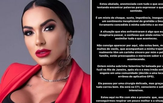 'Estou abalada' diz Kamila Simioni após sobrinha ser baleada