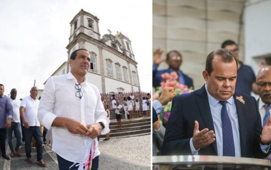 Rivais Bruno Reis e Geraldo Júnior encerram campanha na Igreja do Bonfim