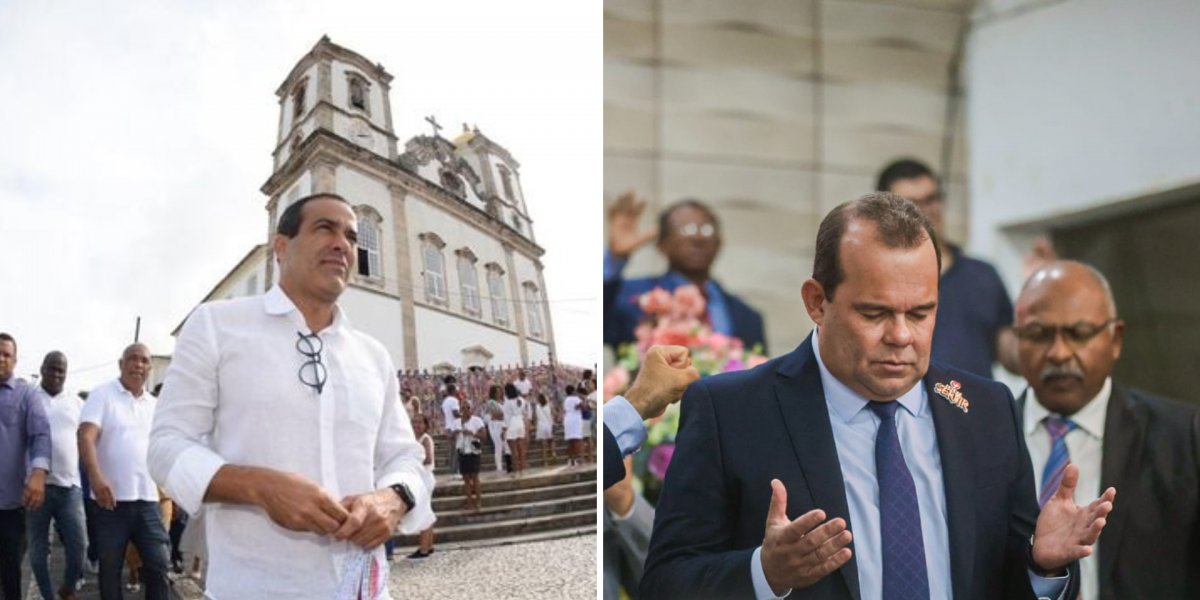 Rivais Bruno Reis e Geraldo Júnior encerram campanha na Igreja do Bonfim