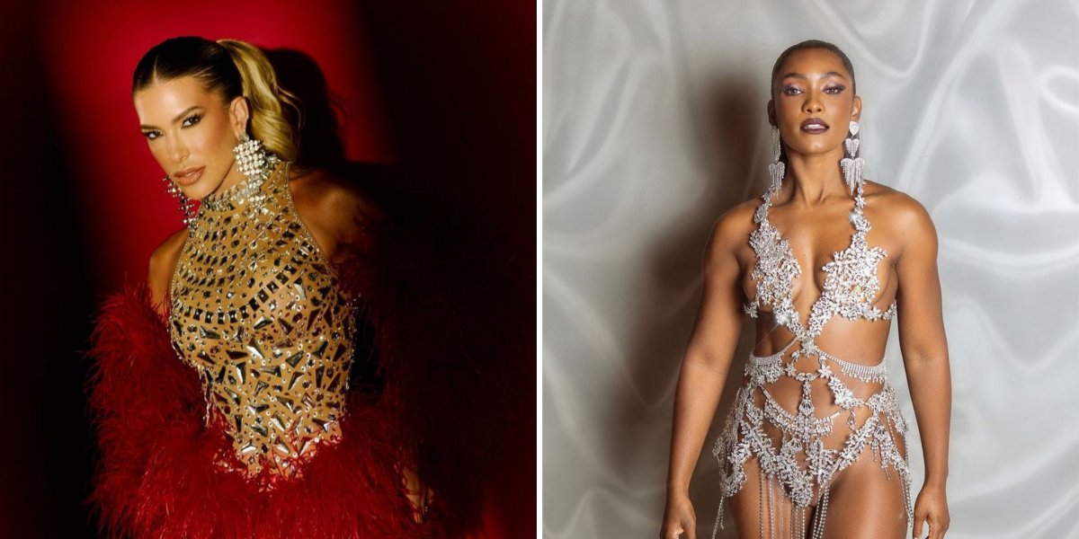 Lore Improta e Erika Januza comparecem à quadra da Viradouro