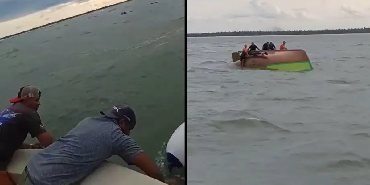 Pescadores são resgatados após naufrágio na Bahia; veja vídeo