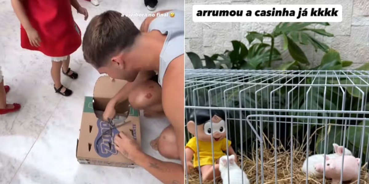 João Guilherme surpreende sobrinhas com presente inusitado