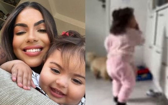 Filha de MC Biel é flagrada comendo ração para cachorro