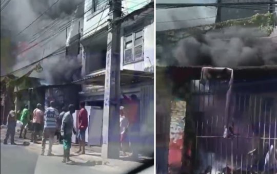 Incêndio de grande porte atinge residência na Avenida San Martin